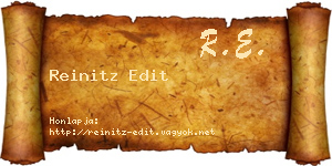 Reinitz Edit névjegykártya